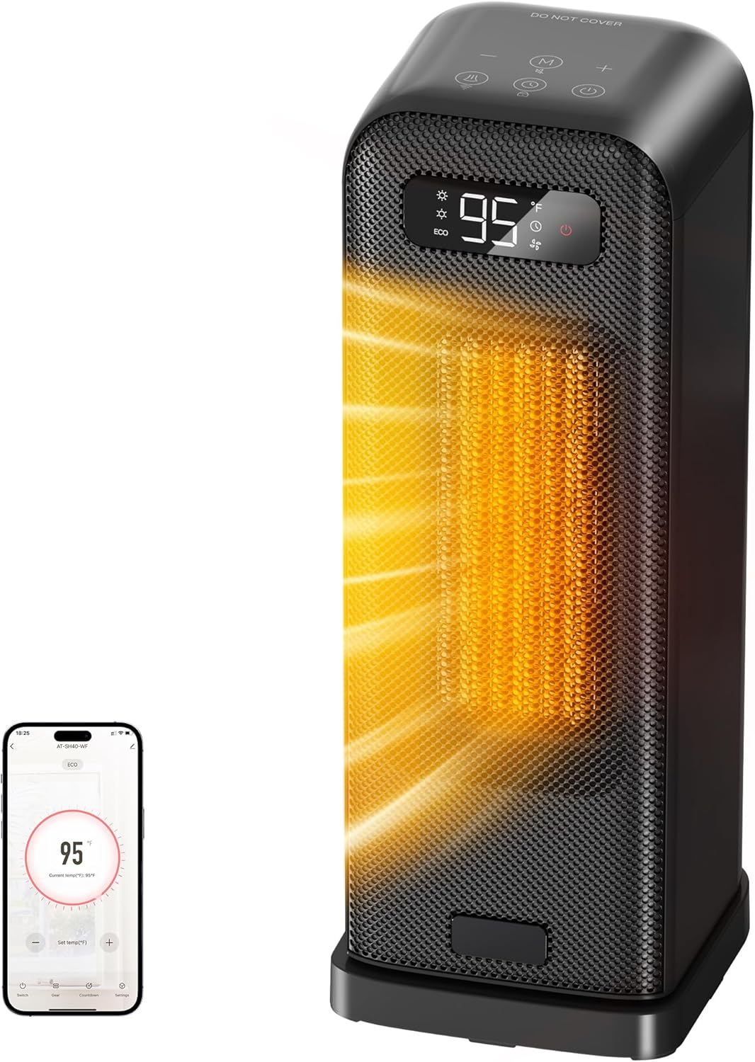 Electric Heaters for Home, Smart Portable 1500W Energy Space Room Heater